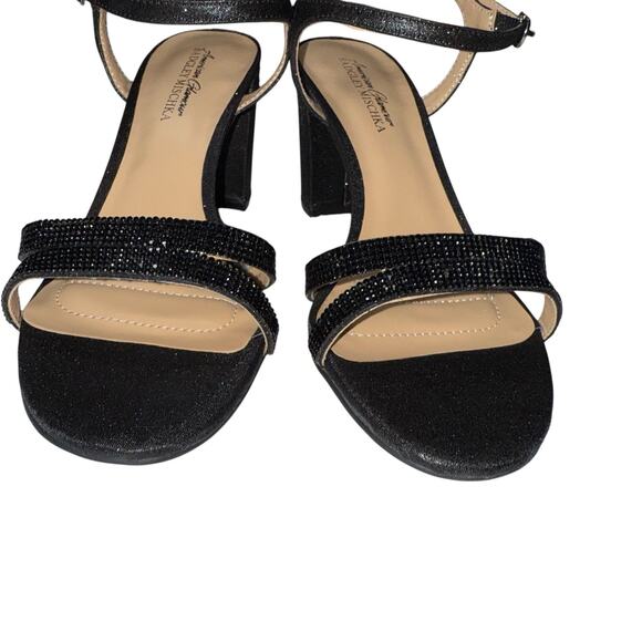 American Glamour Badgley Mischka Womens Karli Heeled Black Sandals SZ/ 8.5 - Picture 8 of 11